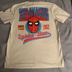 Marvel Beige Spider-Man Tee with Red and Blue Graphics
